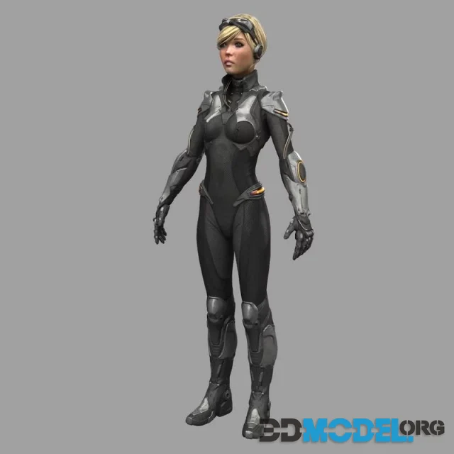 Sci Fi Girl Suit Ghost (PBR)