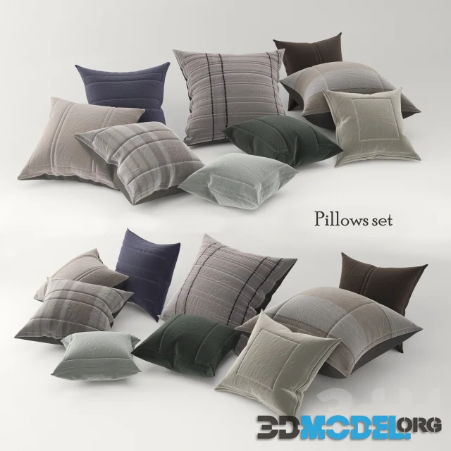 Set of 9 cushions size 65h65 cm, 50x50 cm and 45x45 cm