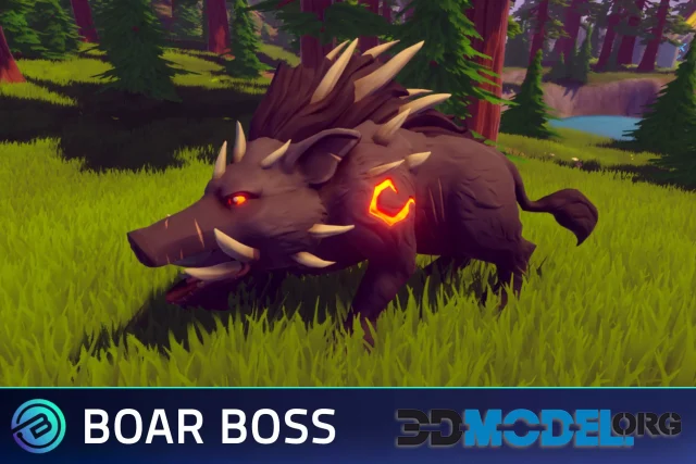 Stylized Boar Boss - RPG Forest Animal