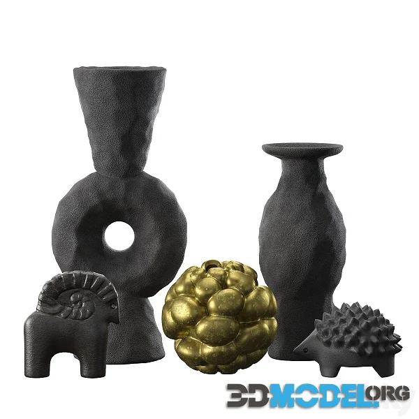 Volcanic Vases and Decorative Objects Set