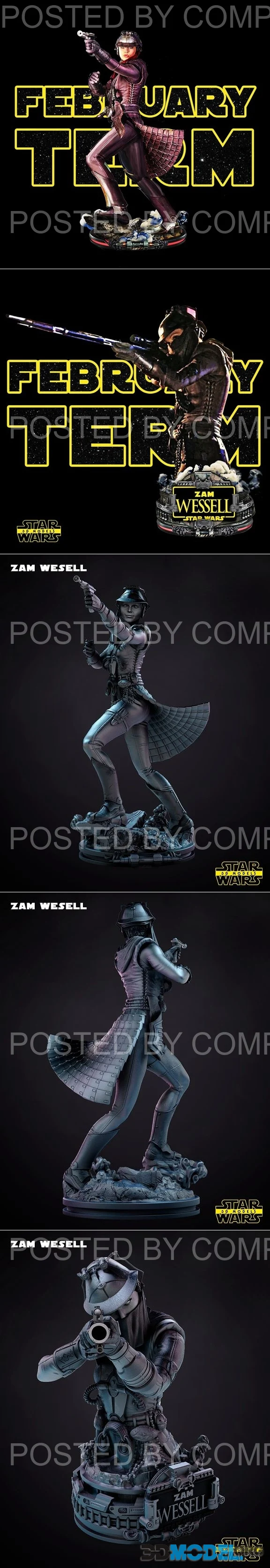 Star Wars - Zam Wesell Sculpture and Bust – Printable