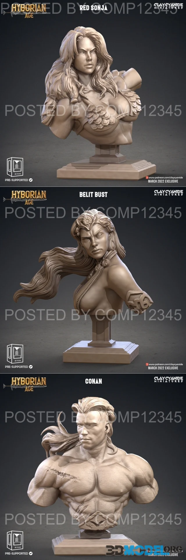 Red Sonja Bust and Belit Bust and Conan Bust – Printable