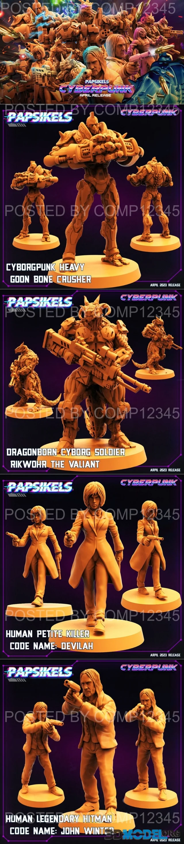 Papsikels Miniatures - Cyberpunk April 2023 – Printable