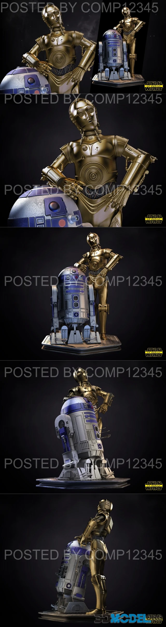 Star Wars - C3P0 AND R2D2 Sculpture – Printable