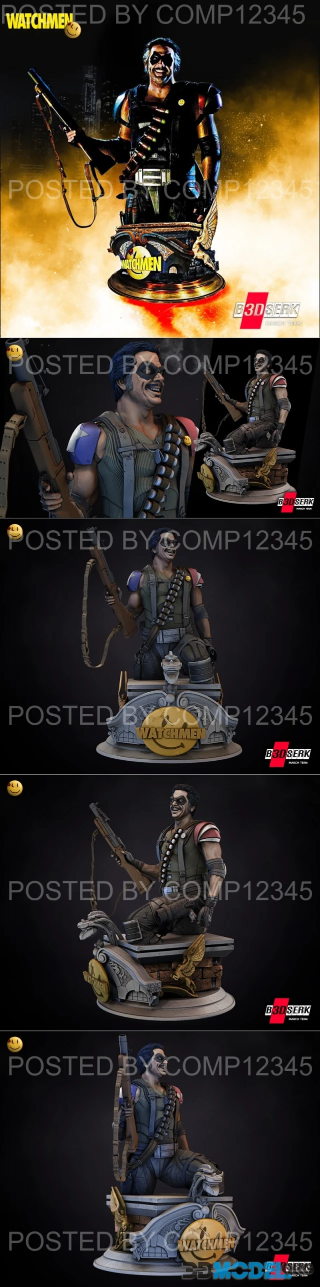 B3DSERK - The Comedian Bust – Printable