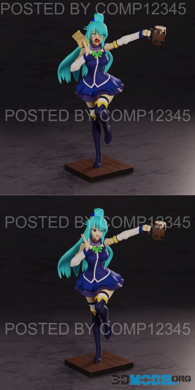 PolyBitsArt - Aqua Statue – Printable