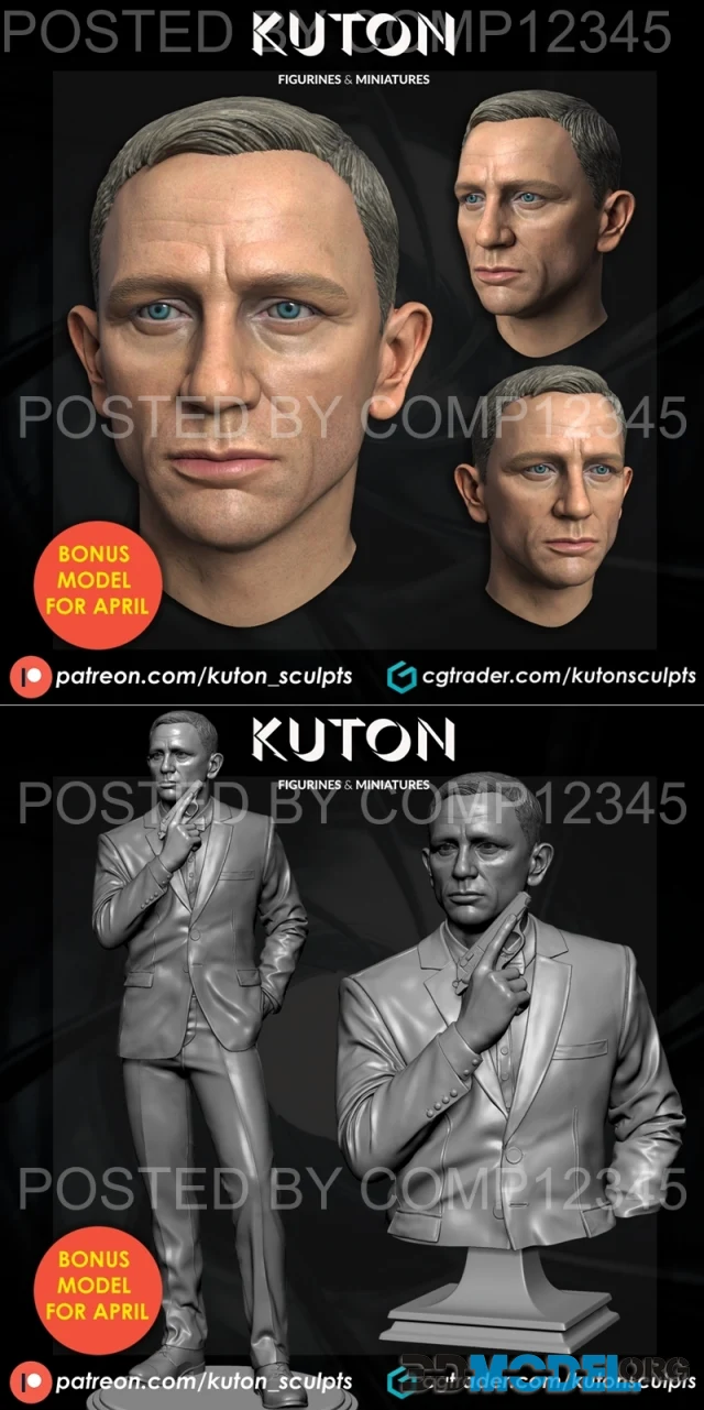 KUTON - Daniel Craig Head – Printable