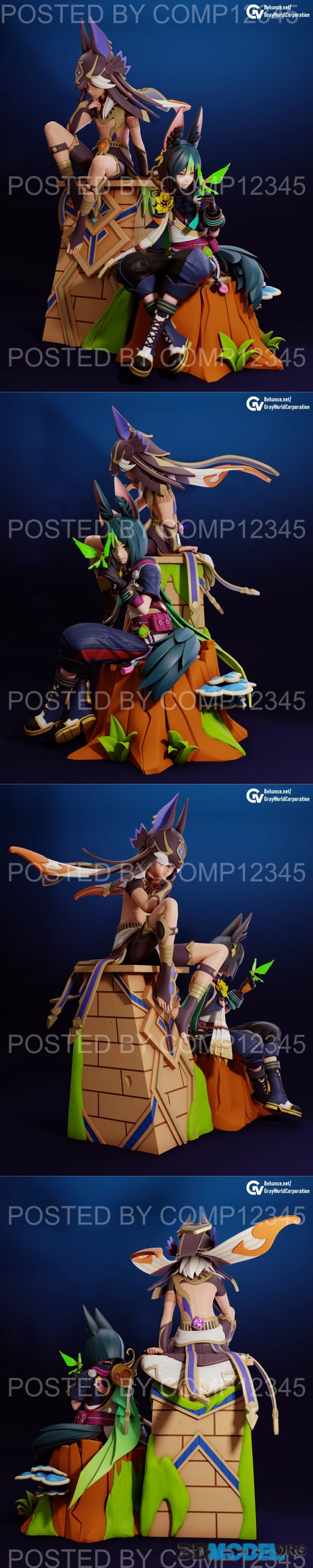 Cyno 2 and Tighnari 2 set - Genshin Impact – Printable