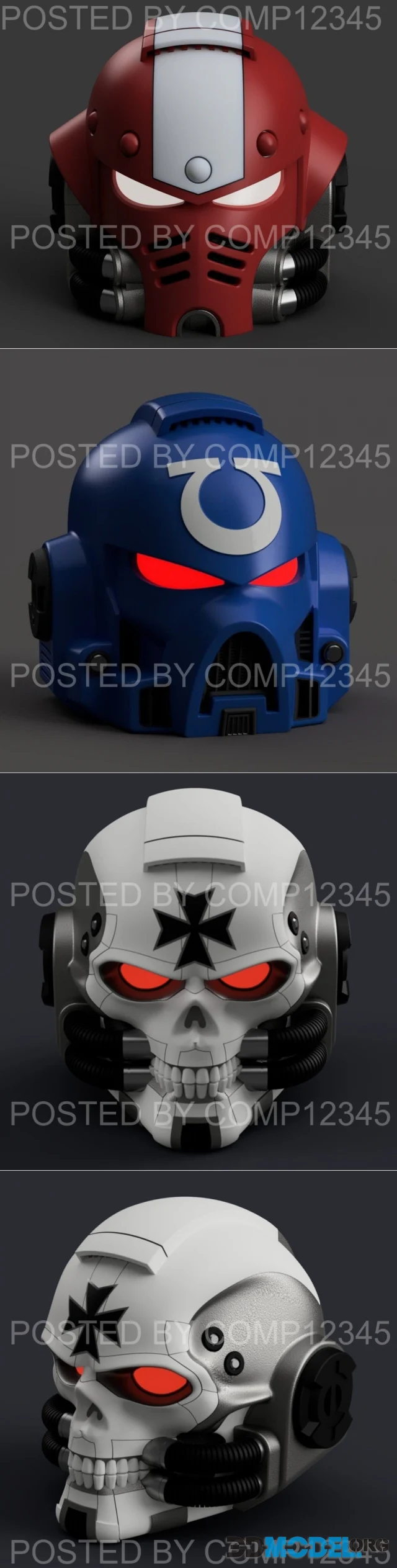 WH40K - Space Marine Helmet and Chaplain Helmet and Primaris Hellblaster Helmet – Printable