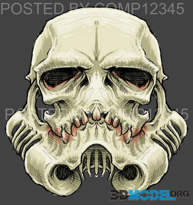 Nikk - Skull Tooper Helmet – Printable