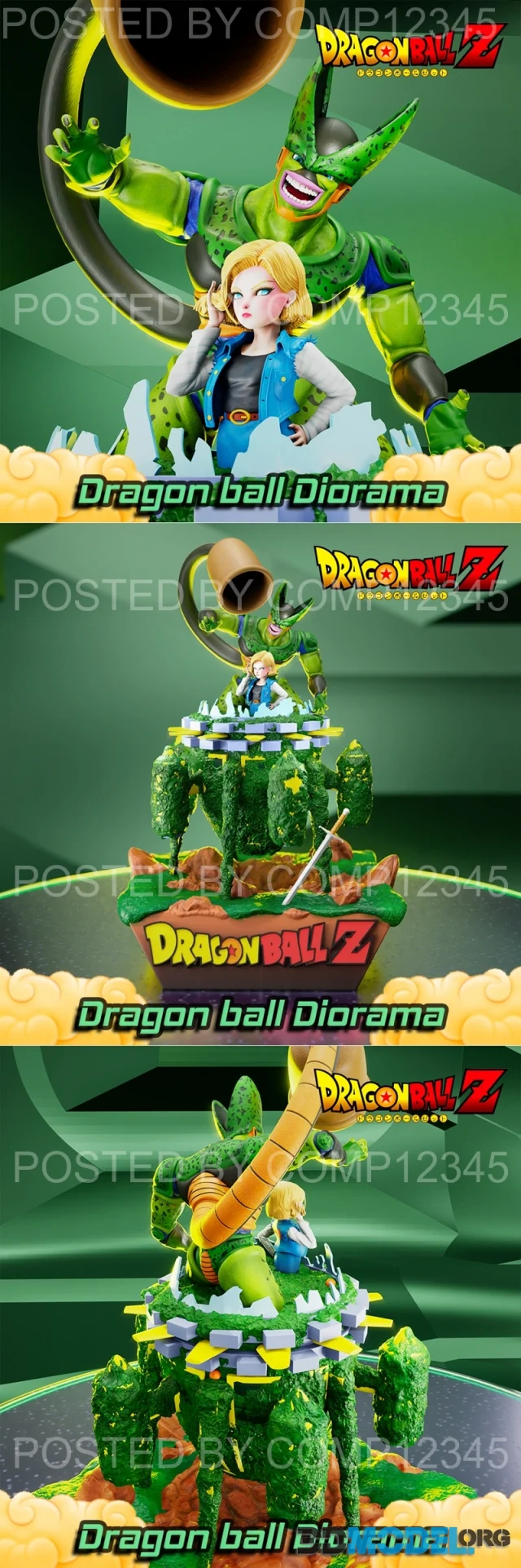 Dragon Ball Saga Cell Diorama – Printable