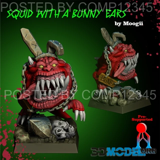 Squig with bunny ears – Printable