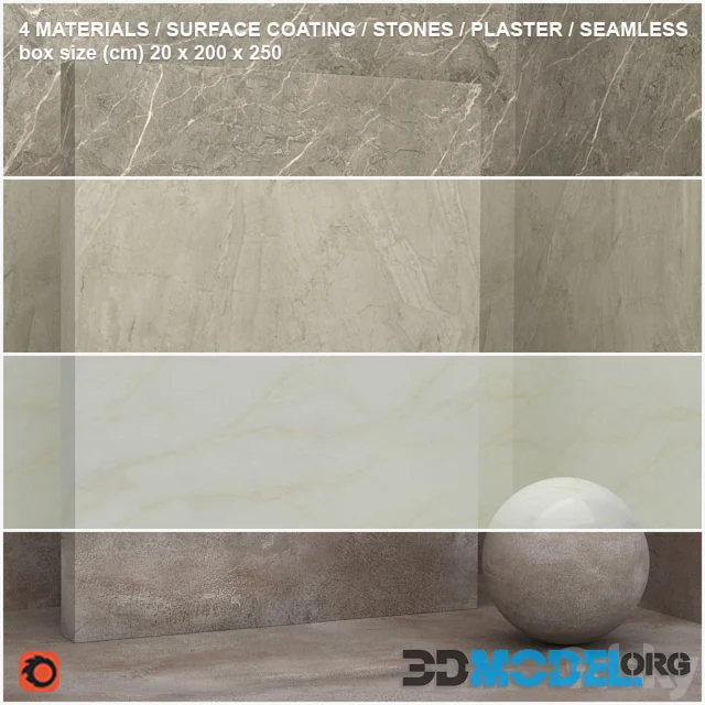 4 materials (seamless) - stone, plaster - set 13