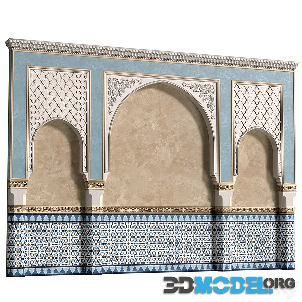 Arch in Oriental Style Arab Decorative Wall