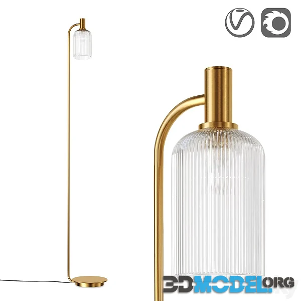Brass and Cut Glass Floor Lamp