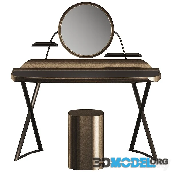 Cattelan Italia Cocoon Trousse Leather Desk and Pancho Stool