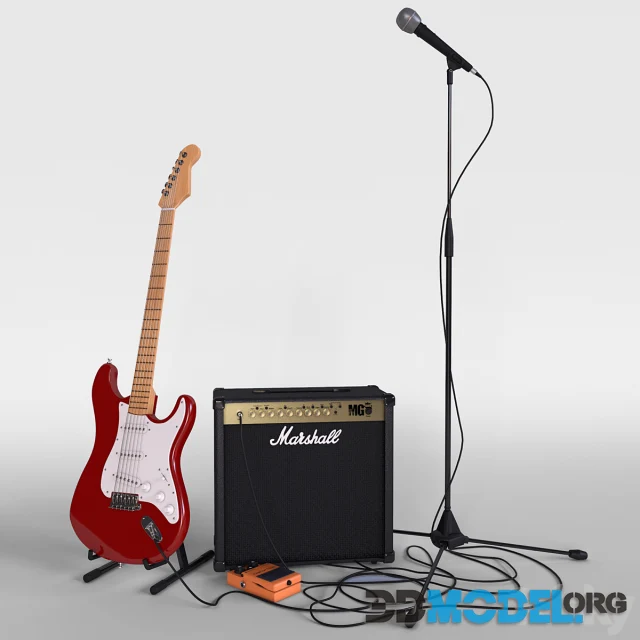 Electric Guitar With Amplifier