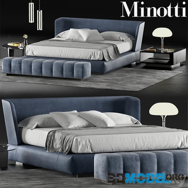 Minotti Creed Bed (blue)