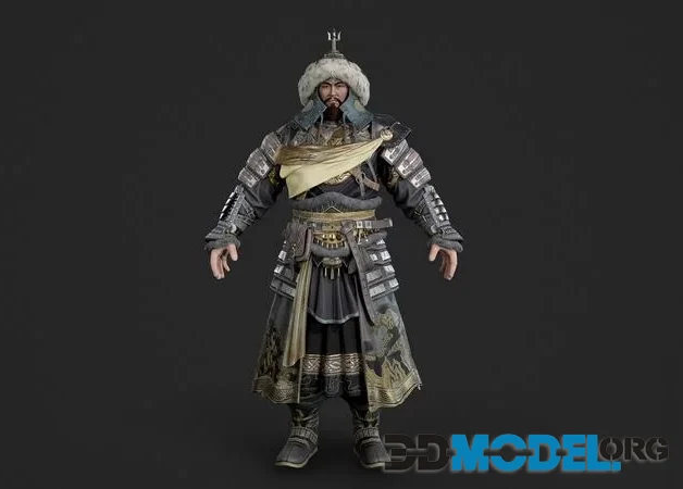 Mongolian Khan Mongol King general cavalryman knight (PBR)