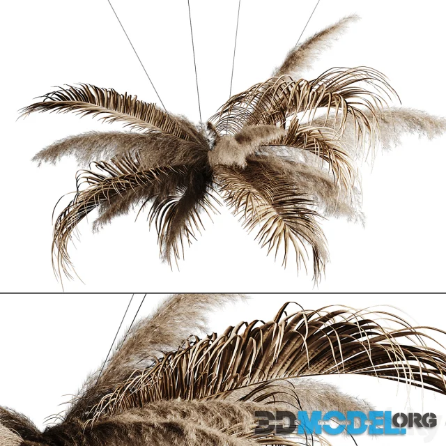Pampas grass chandelier 02
