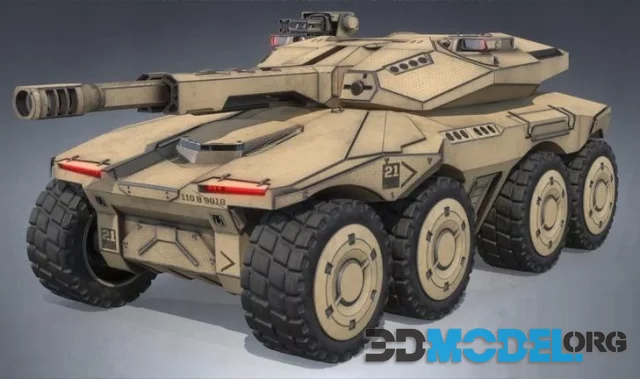 Sci-fi APC Desert version tank (PBR)