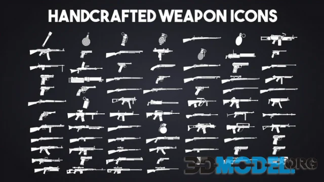 Weapon Icons - (WW1, WW2, Modern) Handcrafted - 2K