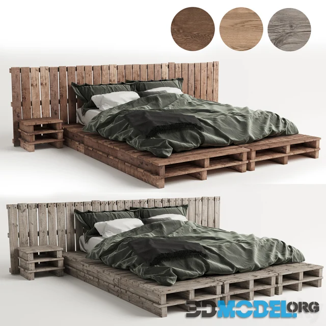 Wood pallet bed