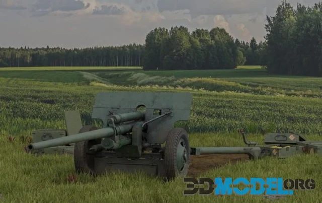 ZIS-2 Soviet anti-tank cannon 1942 (PBR)