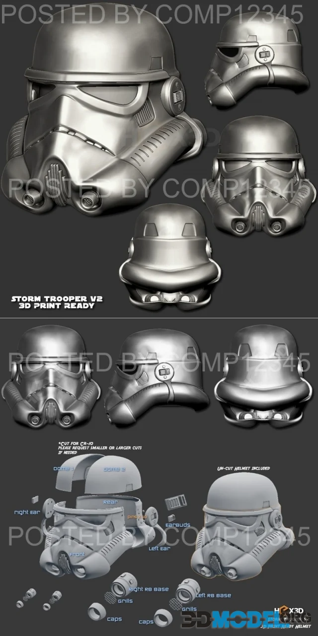Hex3D - Stormtrooper V2 Helmet – Printable
