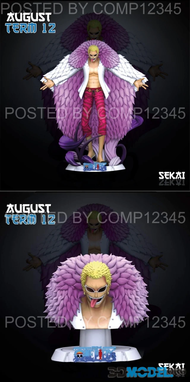 Doflamingo Sculpture and Bust – Sekai – Printable