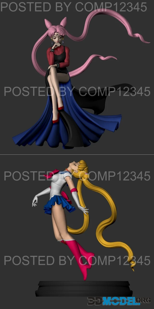 Black Lady and Sailor Moon – Printable