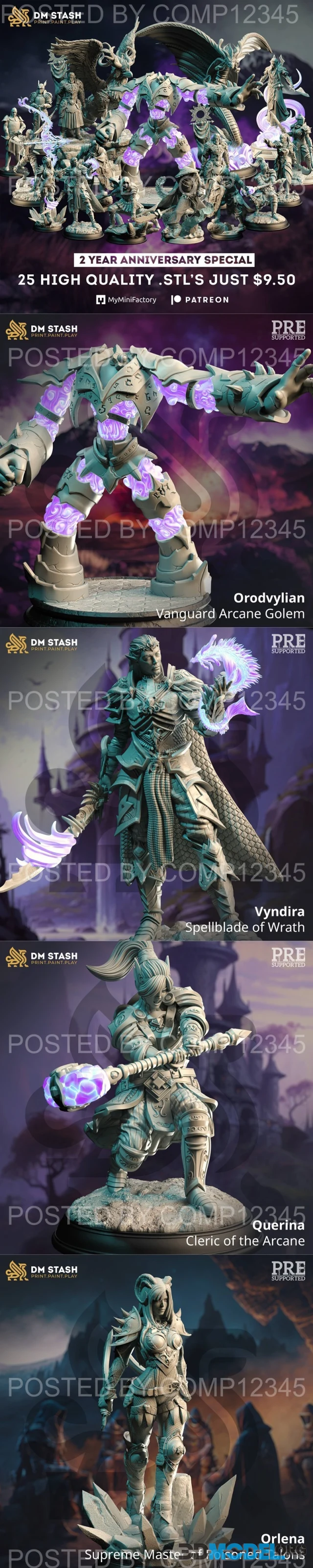 Dungeon Master Stash - 2 Year Anniversary Of Elves Men April 2023 – Printable