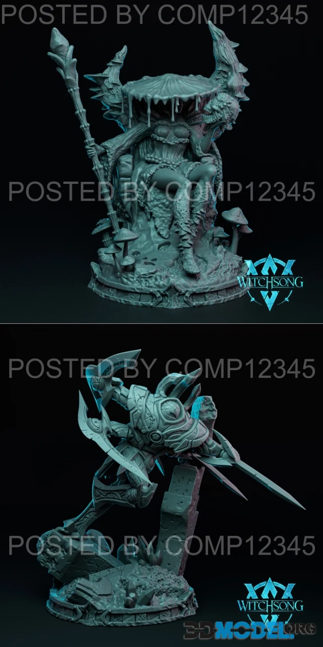 Witchsong Miniatures - Fungal Queen and Warhorde Construct – Printable