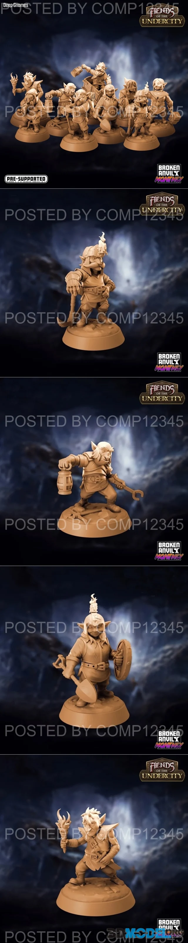Broken Anvil Miniatures - Fiends of the Undercity - Deep Gnomes Pack – Printable
