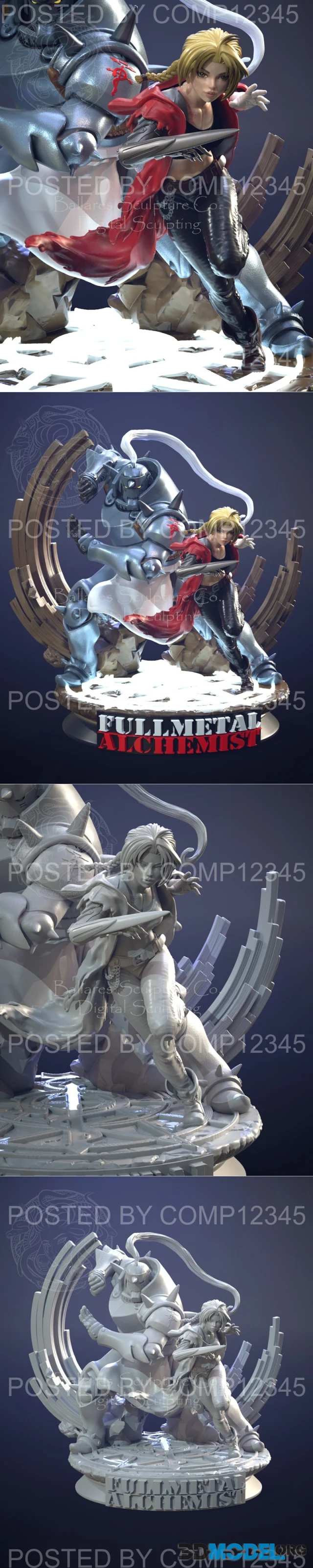 3D Model – Eduard Elric v1 - Fullmetal Alchemist – Printable