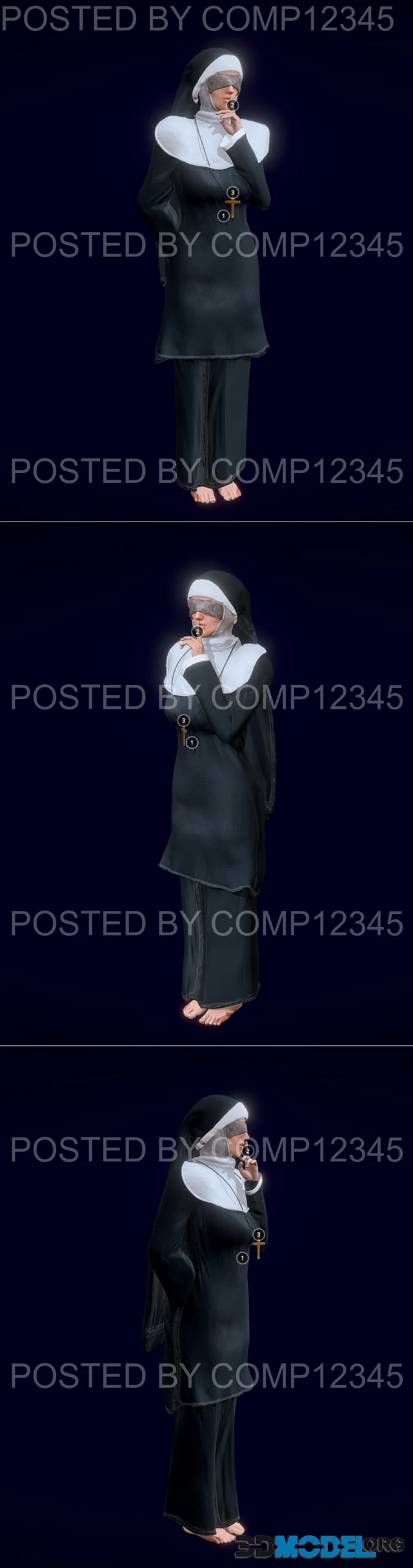 Nun Posed Textured – Printable