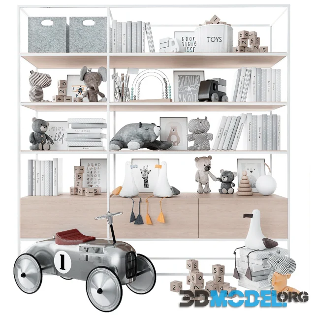 Bookcase With Toys and Books