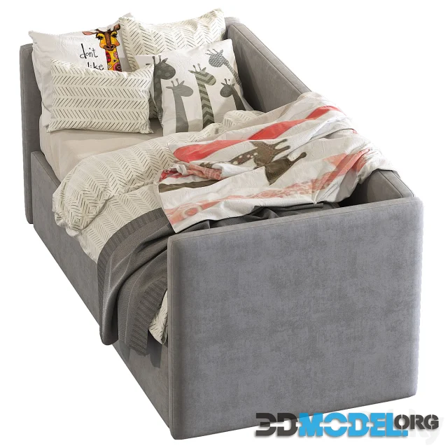 Childrens sofa bed with decorative pillows 4