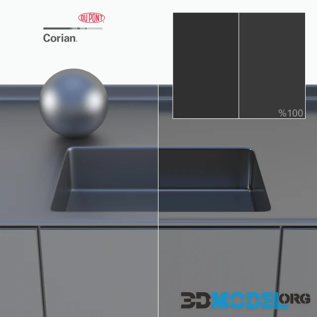 Dupont Corian Kitchen Countertops Black 3