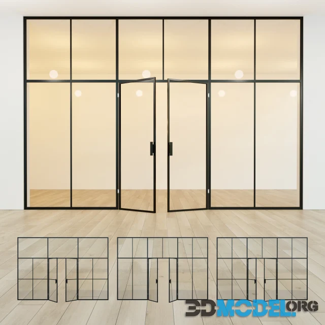 3D Model – Glass Partition Door 41