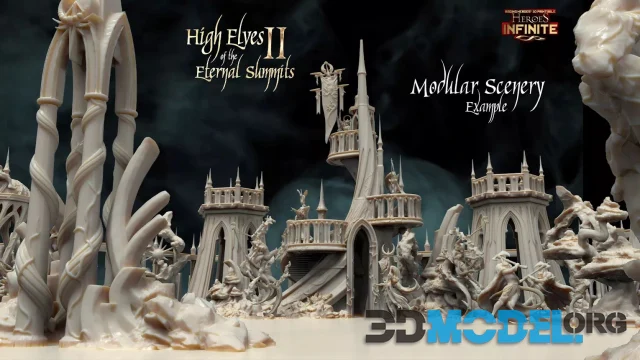 Heroes Infinite – High elves 2 – Centerpiece and terrain Sup (3D-Print)