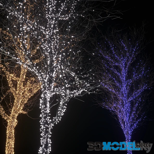 Holiday glowing trees