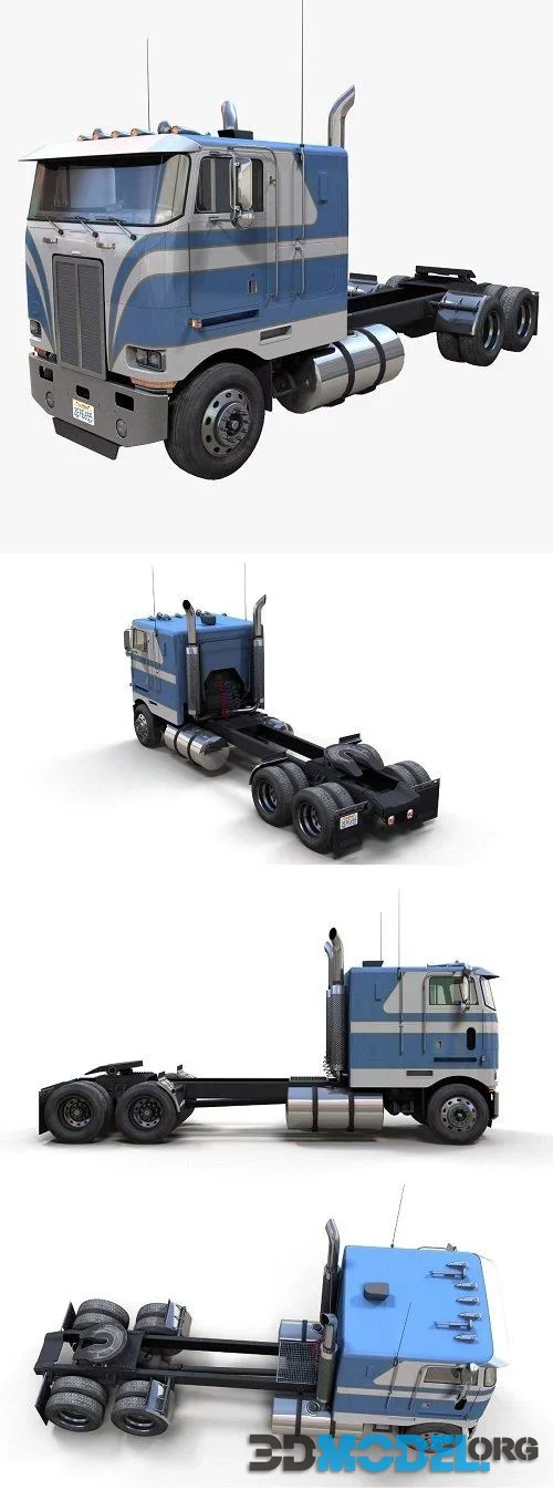 Peterbilt 362 Cabover Tracktor Low-Poly