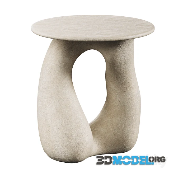 Sandstone Gabrielle Side Table Handsculped by Hermine Bourdin