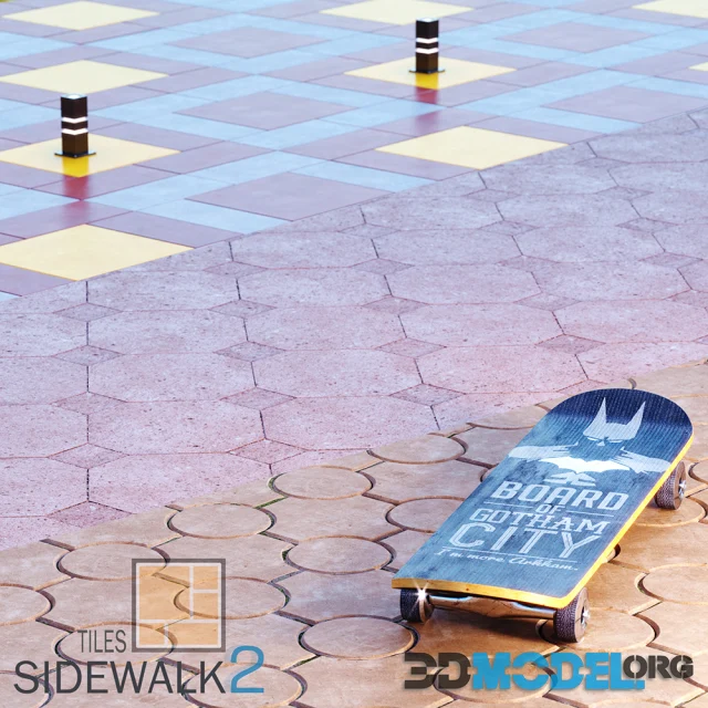 3D Model – Sidewalk Tiles 2 Paving Tiles 2