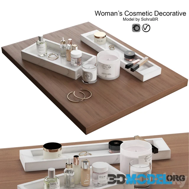 Woman's cosmetic haircare decorative set