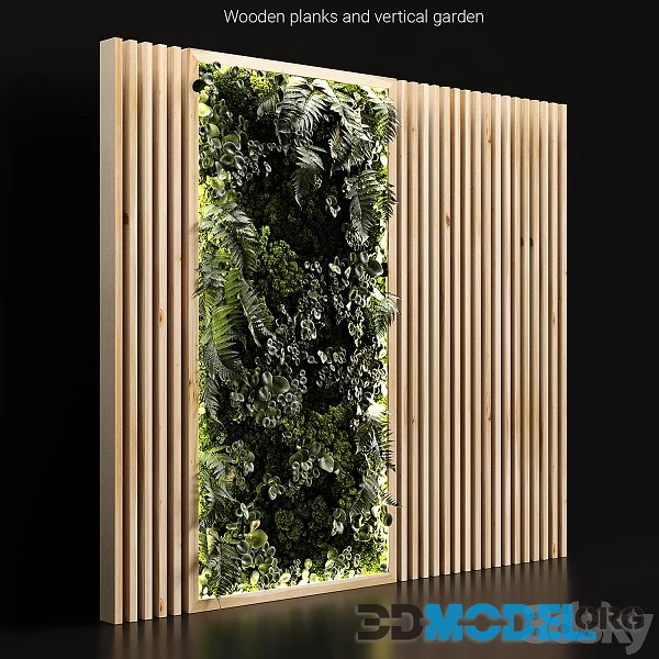 Wooden Planks and Vertical Garden