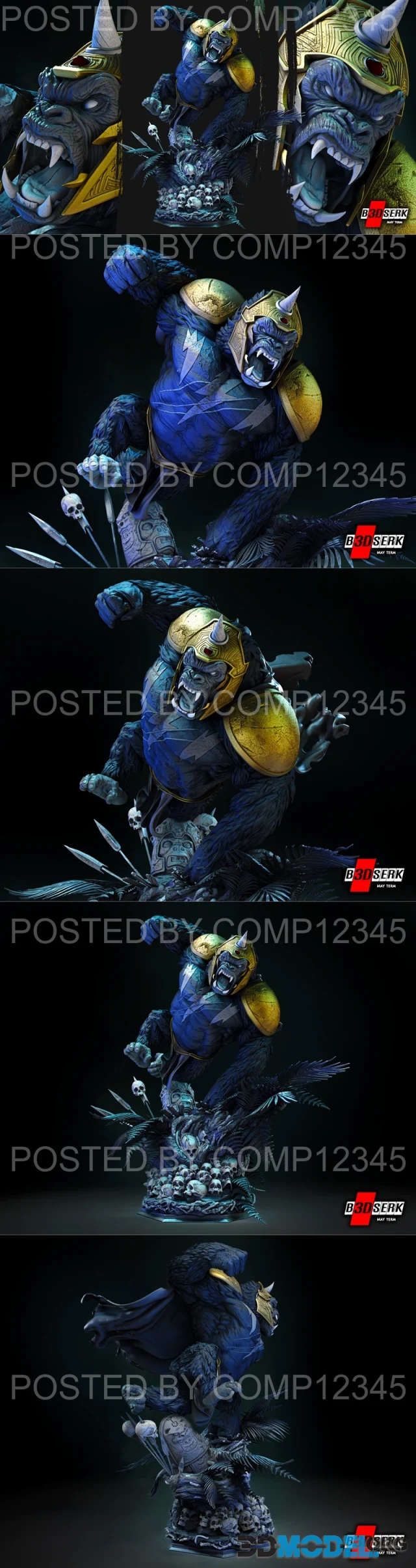 B3DSERK - Gorilla Grod Statue – Printable
