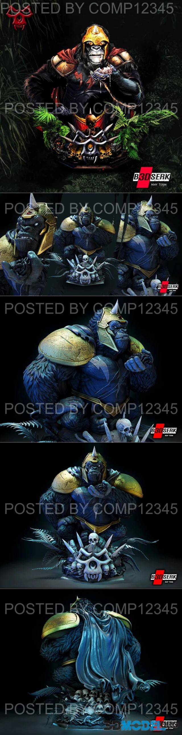 B3DSERK - Gorilla Grodd Bust – Printable