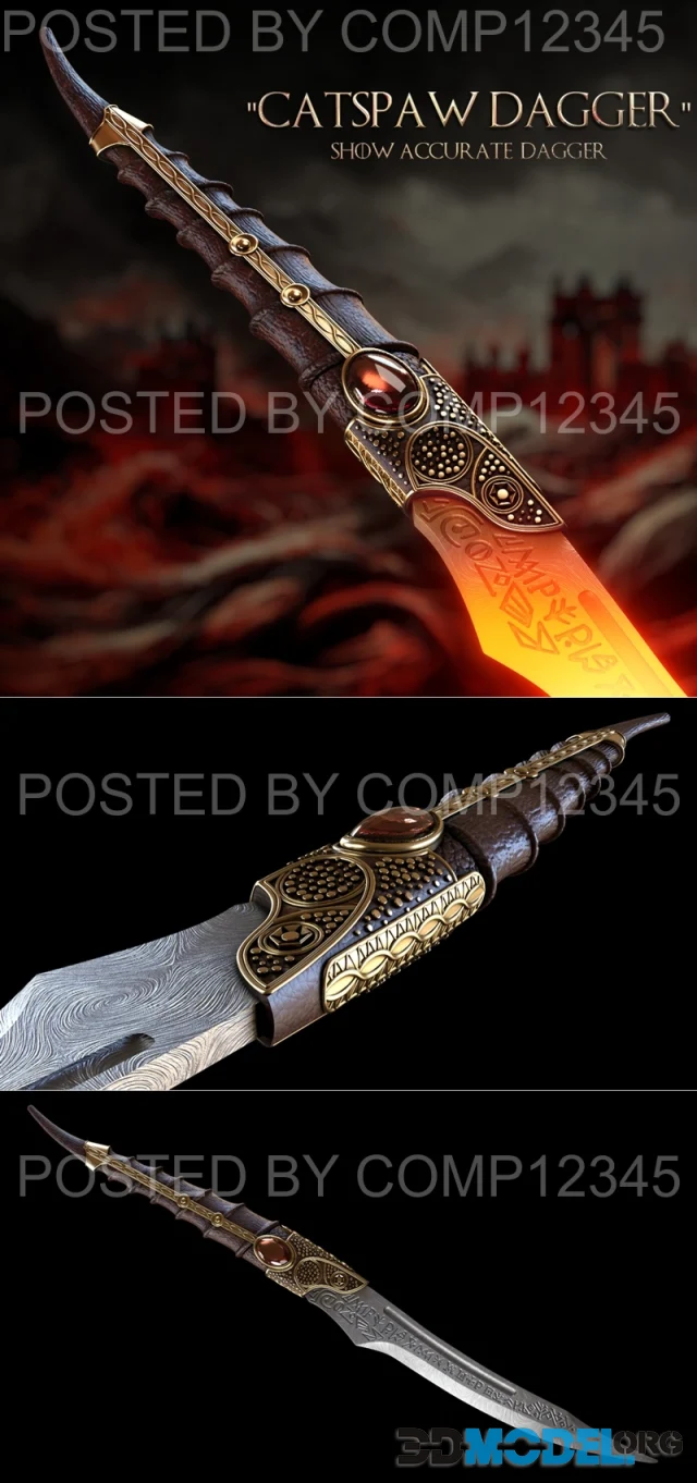 Catspaw Dagger - Show Accurate Dagger - House of the Dragon - Game of thrones – Printable